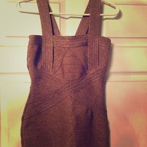 Cinderella Bronze Bandage Mini Dress